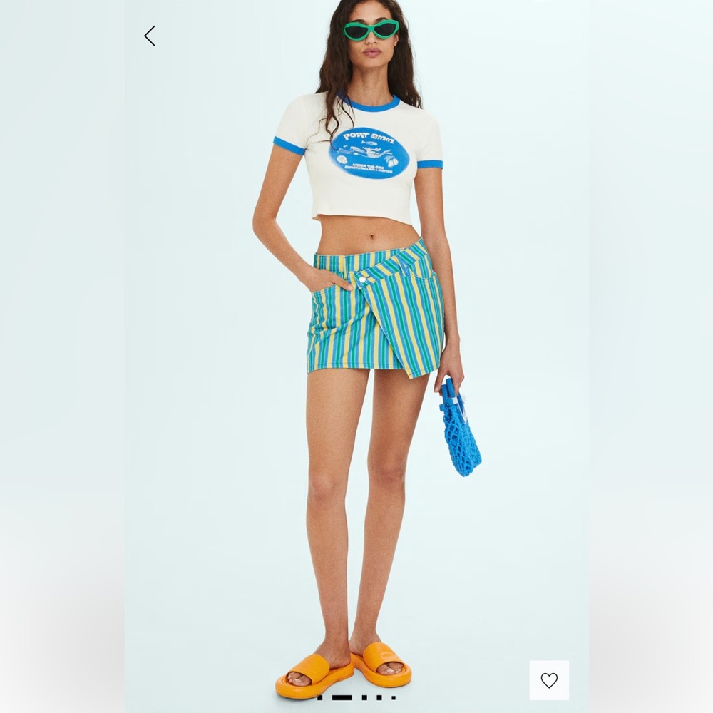 [Mango x Simon Miller] Multi-colored Striped Denim Mini-skirt